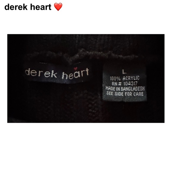 Derek Heart Shaw Neck Ribbed Pullover Sweater Size L - Picture 3 of 4